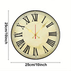 Ashwood Roman numeral wall clock, 25cm round, vintage style.