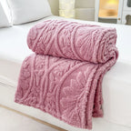 Cascade Plush Floral Textured Throw Blanket