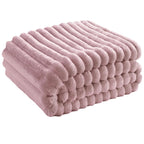 Meadow Soft Textured Coral Fleece Throw Blanket