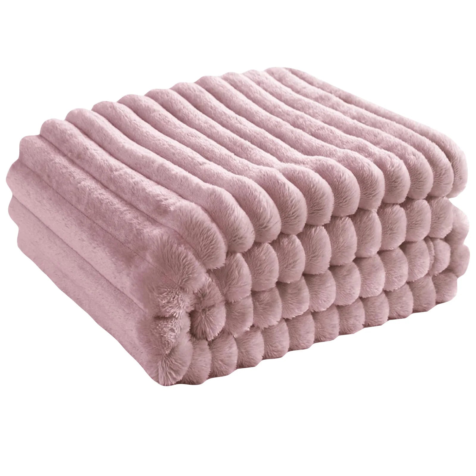 Meadow Soft Textured Coral Fleece Throw Blanket