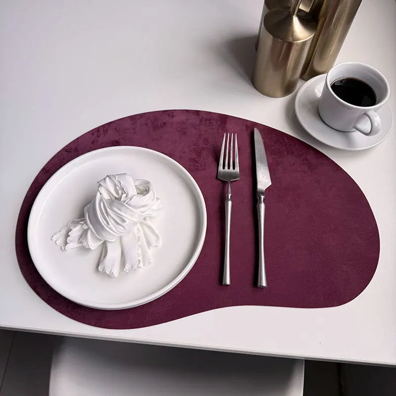 Larkspur Cashew Shaped Leather Placemats