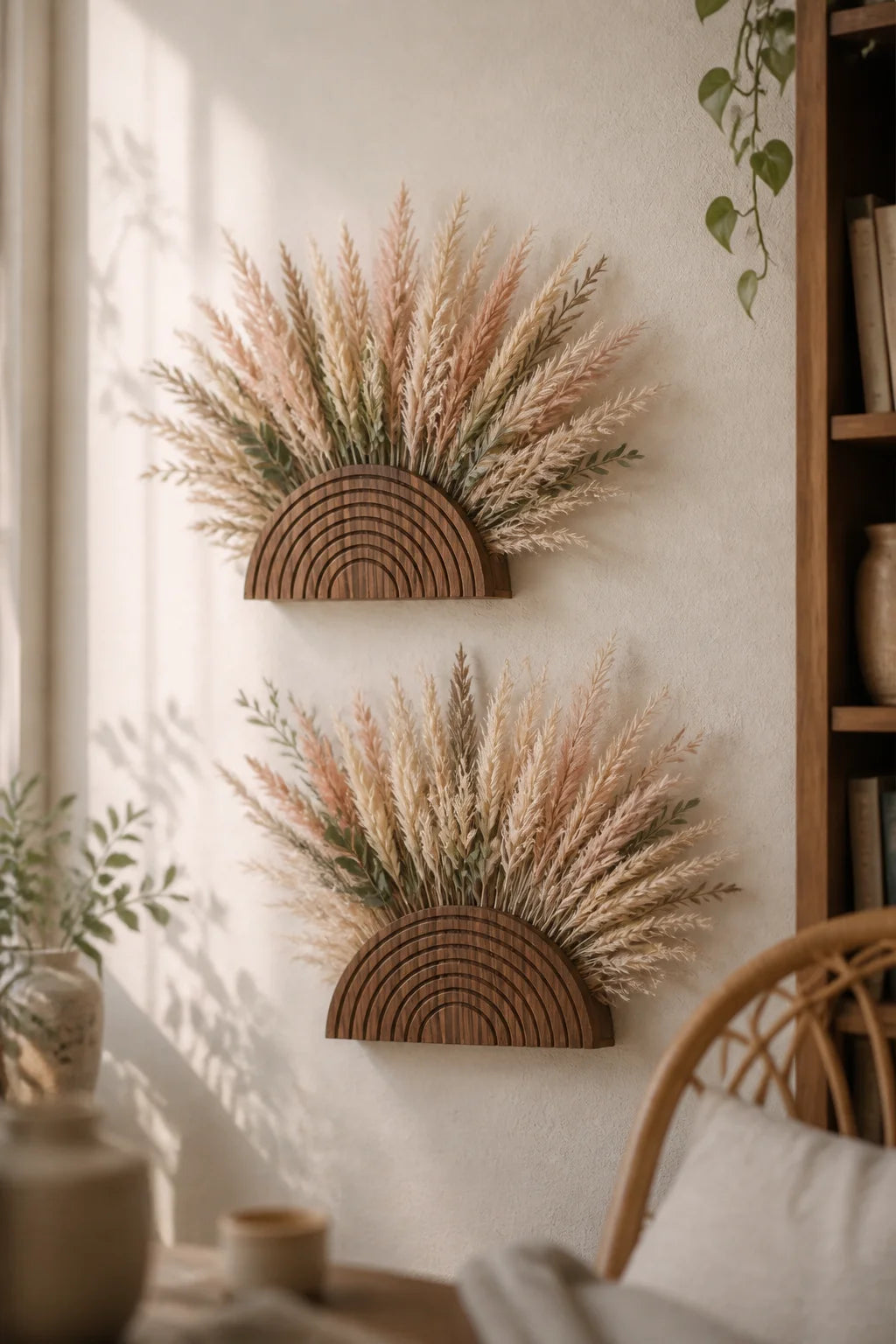 Trellis Wooden Rainbow Wall Planter Vase