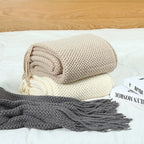 Ashlar Knitted Throw Blanket with Tassels (Copy) remove all but CL