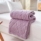 Cascade Plush Floral Textured Throw Blanket