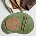 Larkspur Cashew Shaped Leather Placemats