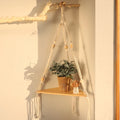 Briar Boho Macrame Triangle Floating Wall Shelf
