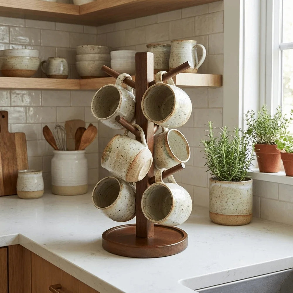 Oakwood Tree-Shaped Organizer Stand