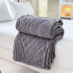 Cascade Plush Floral Textured Throw Blanket