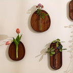 Foxwell Walnut Wood Wall Vase