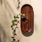 Foxwell Walnut Wood Wall Vase