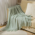 Orlan Knitted Throw Blanket with Tassels