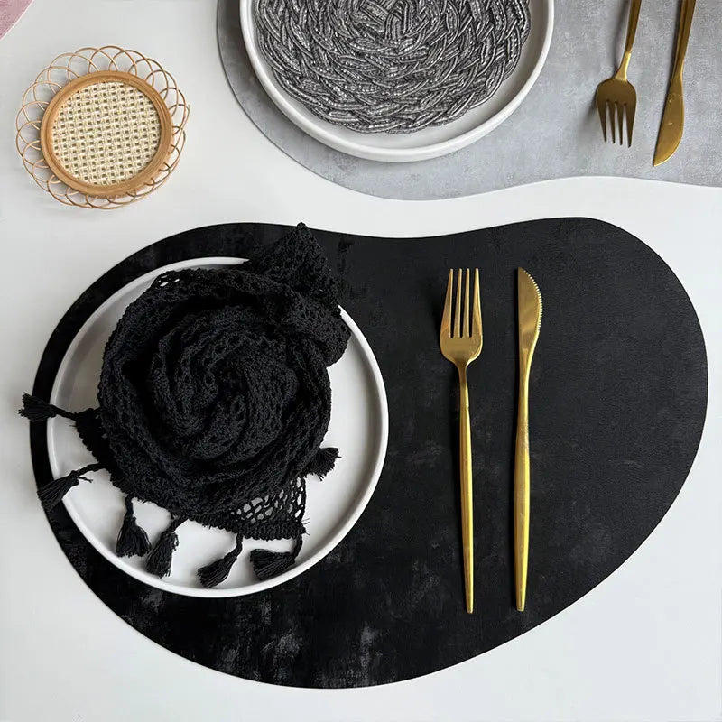 Larkspur Cashew Shaped Leather Placemats