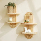 Calista Arched Wood Wall Shelf