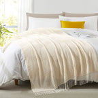 Orlan Knitted Throw Blanket with Tassels