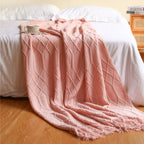Orlan Knitted Throw Blanket with Tassels