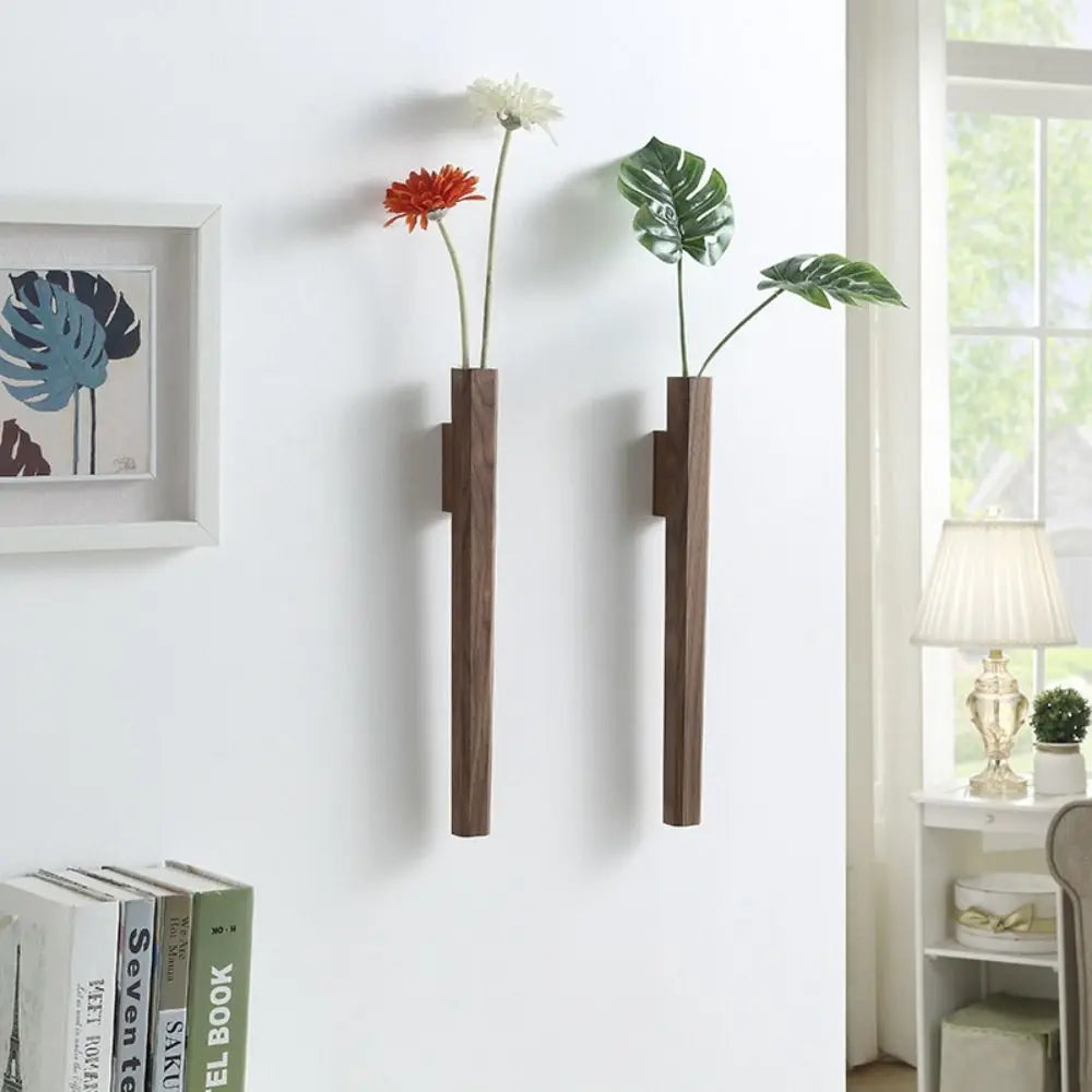 Paloma Wall-Mounted Skinny Wooden Vase