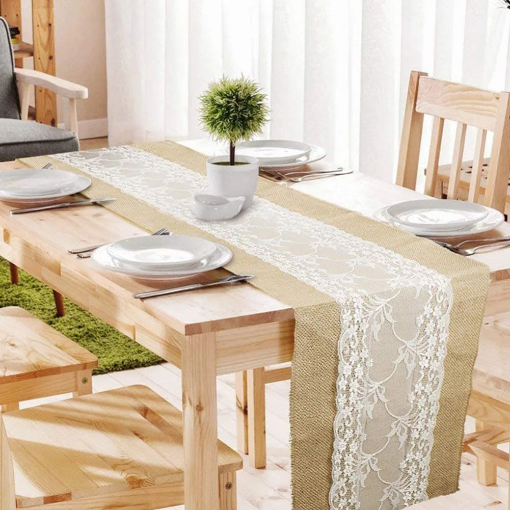 Kestrel Jute Lace Table Runner