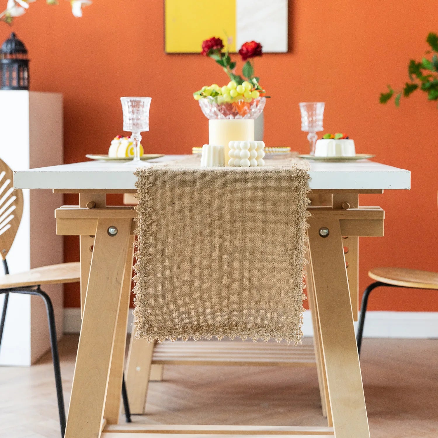 Kestrel Jute Lace Table Runner