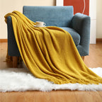Orlan Knitted Throw Blanket with Tassels