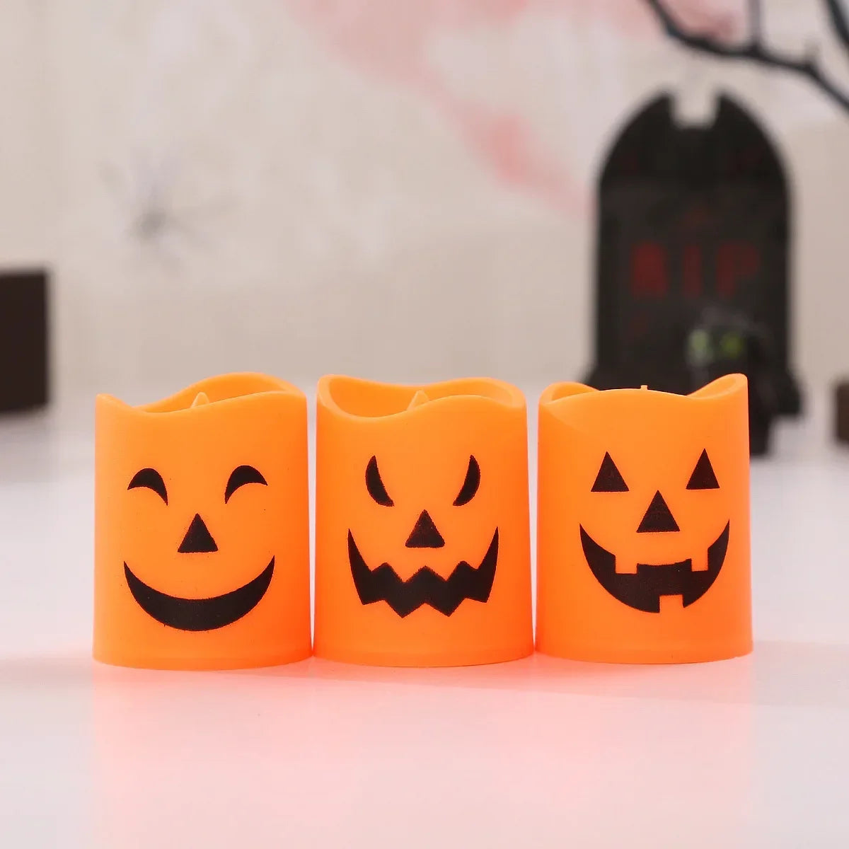 LED Flameless Halloween Jack-O'-Lantern Candle Lights