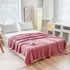 Cascade Plush Floral Textured Throw Blanket