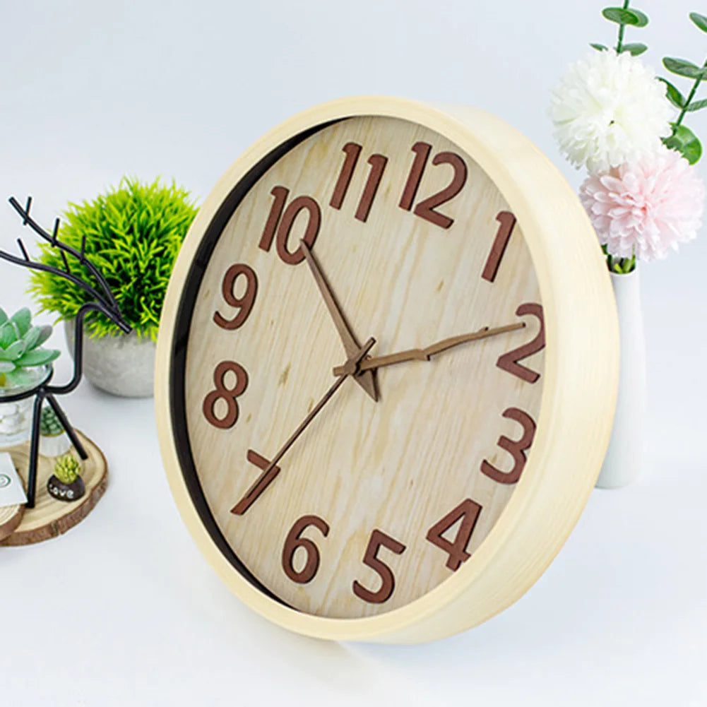 Bergen Wood Wall Clock with Silent Quartz Movement
