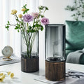 Silas Glass Vase Set with Wooden Base