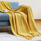 Birchley Knit Throw Blanket with Tassels