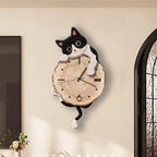 Wobbles Cat Shaped Wall Clock with Wagging Tail