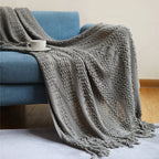 Birchley Knit Throw Blanket with Tassels