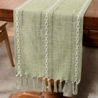 Aldwin Cotton Linen Table Runner with Tassels