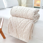 Cascade Plush Floral Textured Throw Blanket
