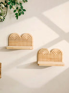 Arched Wooden Wall-Mounted Display Shelf