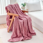 Cascade Plush Floral Textured Throw Blanket