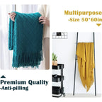 Orlan Knitted Throw Blanket with Tassels