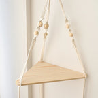 Briar Boho Macrame Triangle Floating Wall Shelf