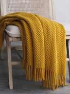 Ashlar Knitted Throw Blanket with Tassels (Copy) remove all but CL