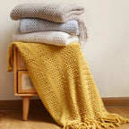 Birchley Knit Throw Blanket with Tassels