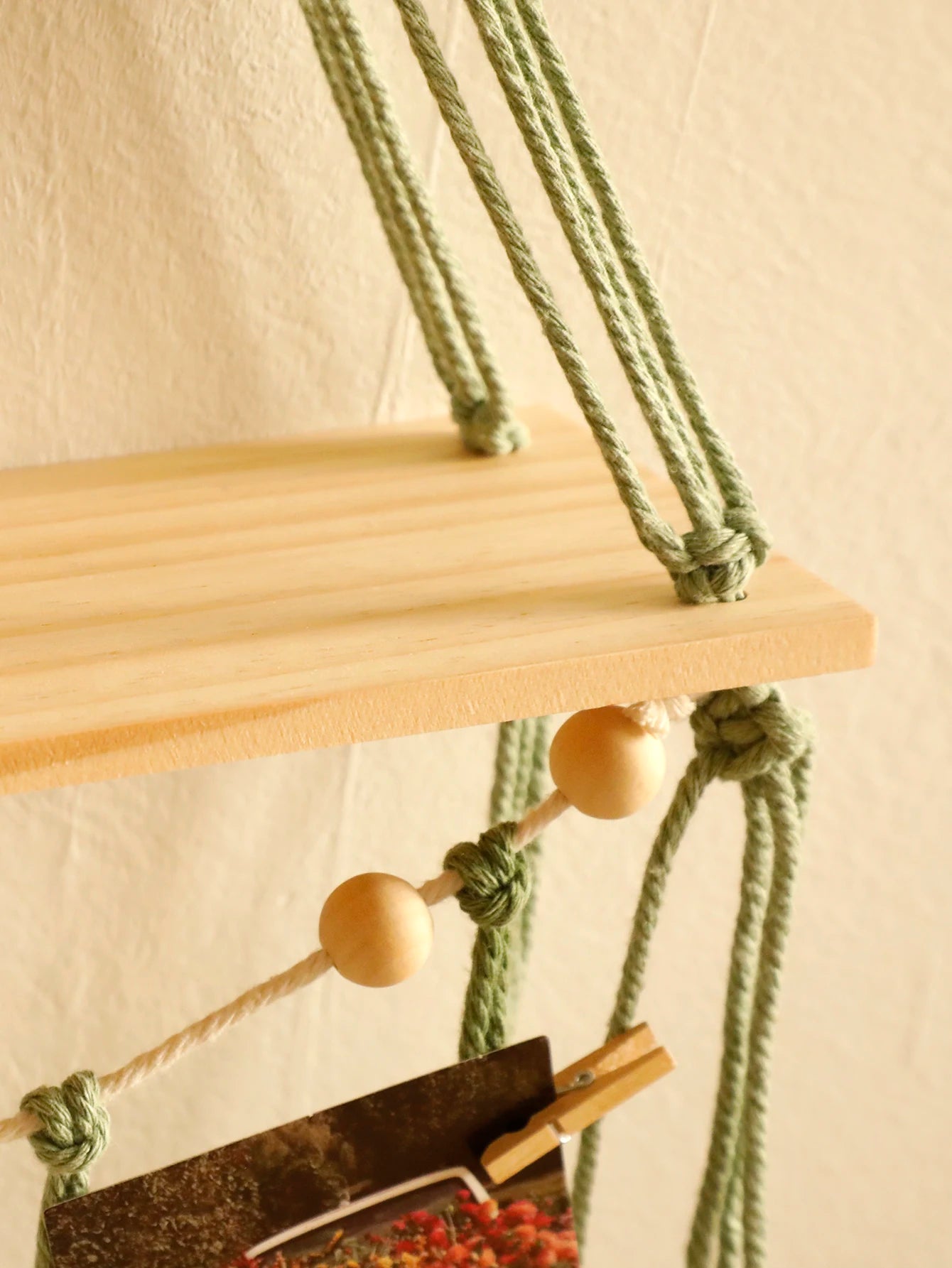 Thistle Boho Macrame Hanging Wall Shelf
