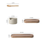 Ceramic Spice Jar Set with Wooden Lids