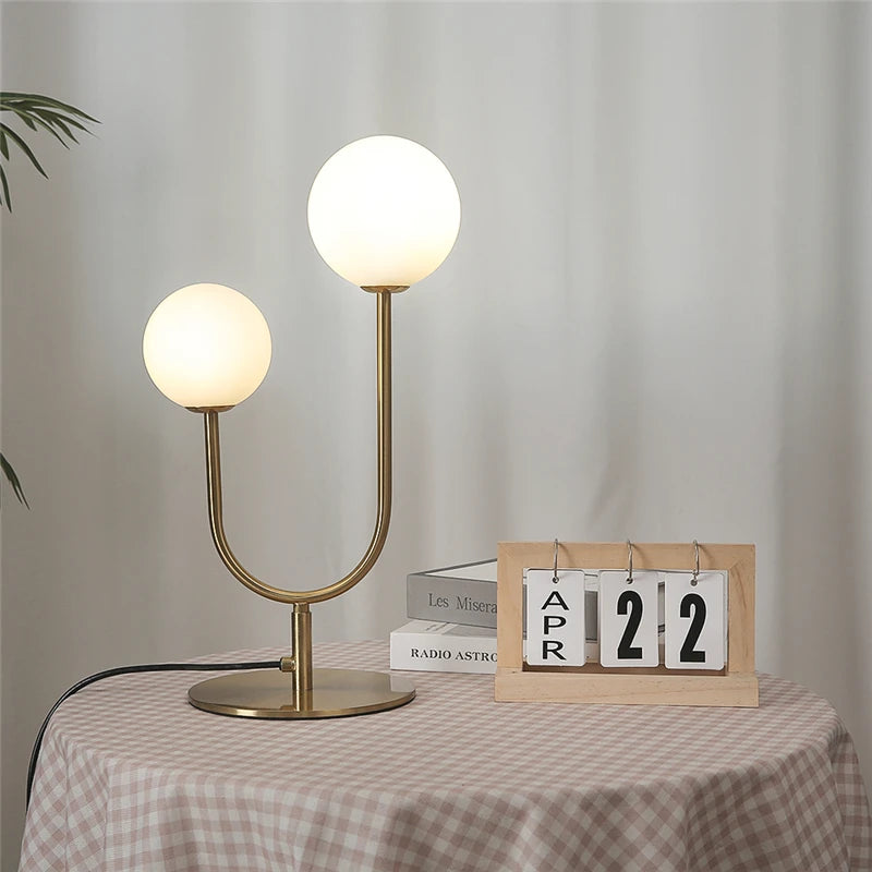Vesper U-Shaped Dual Orb Table Lamp