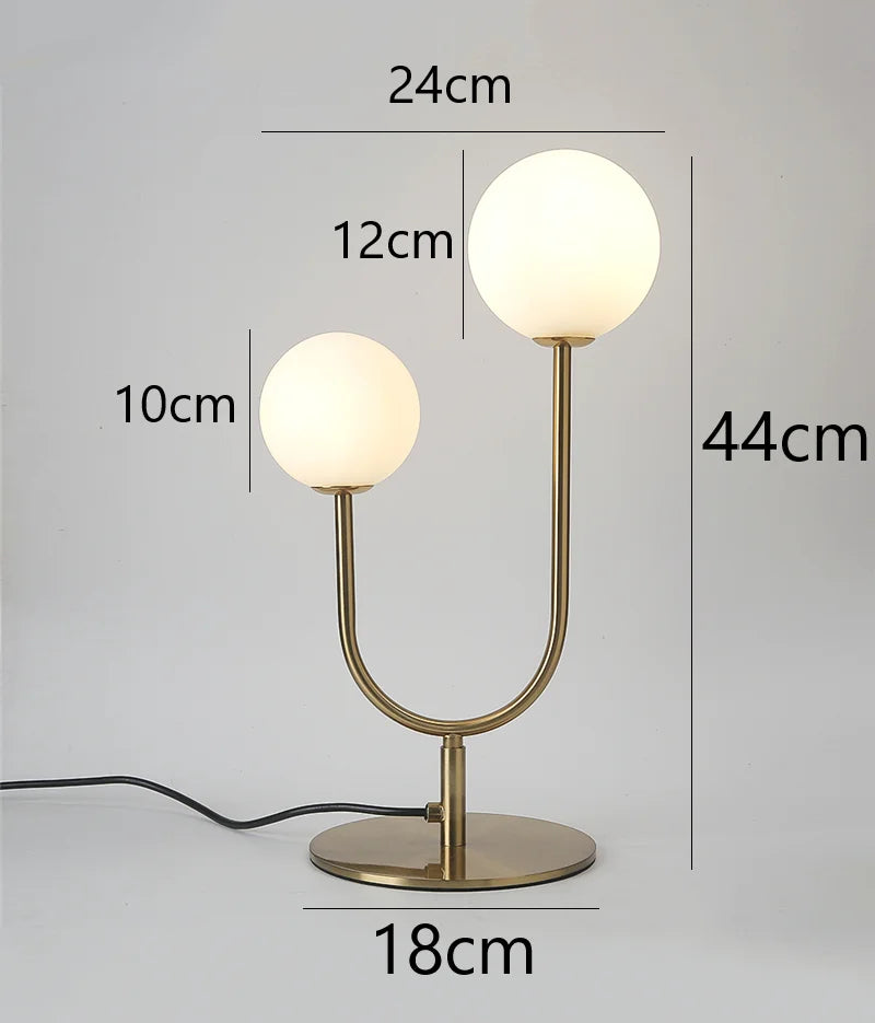 Vesper U-Shaped Dual Orb Table Lamp