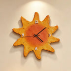 Solstice Sun-Shaped Wood Wall Clock
