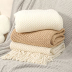 Ashlar Knitted Throw Blanket with Tassels (Copy) remove all but CL