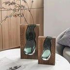Thalia Glass & Wood Vase