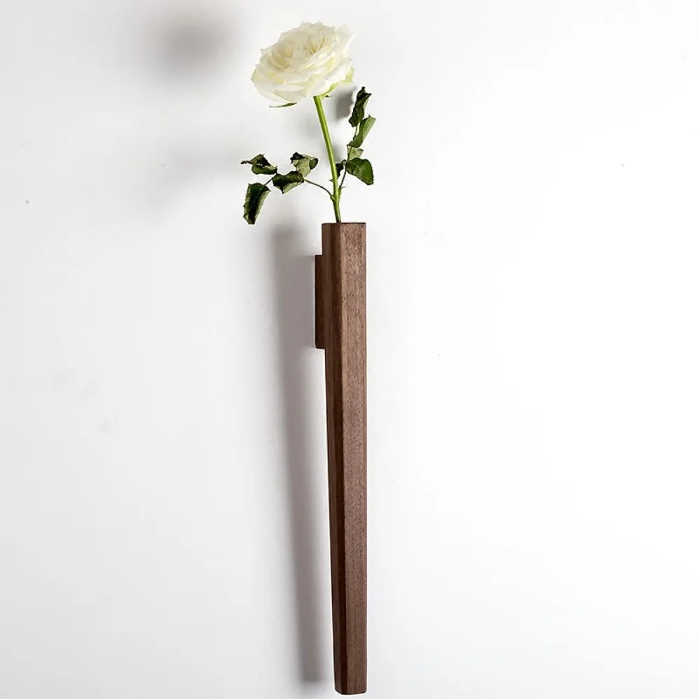 Paloma Wall-Mounted Skinny Wooden Vase