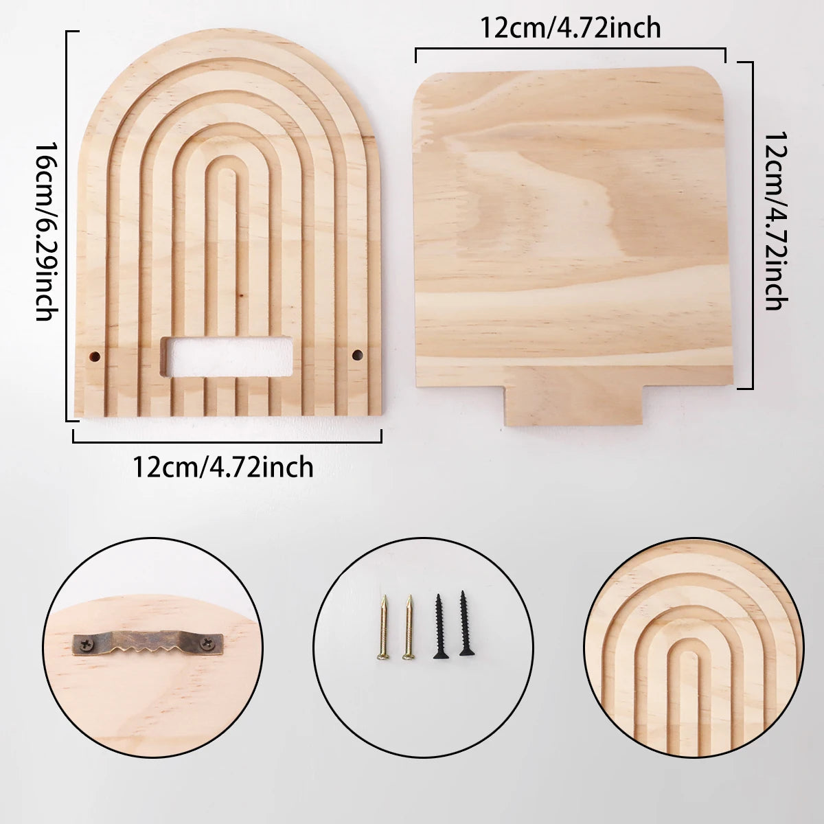 Arched Wooden Wall-Mounted Display Shelf