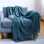 Orlan Knitted Throw Blanket with Tassels