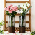 Silas Glass Vase Set with Wooden Base