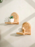 Arched Wooden Wall-Mounted Display Shelf